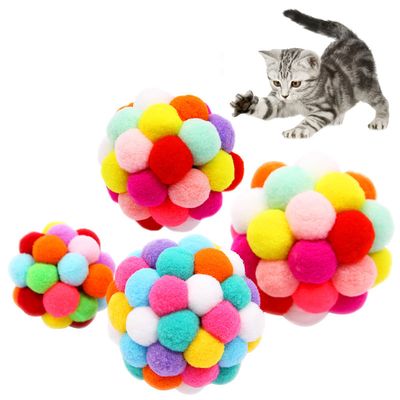 Pet Cat Colorful Plush Ball Toys