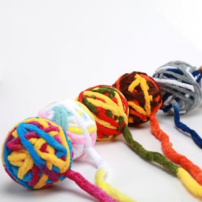 Cats Chew Tease Cat Toy Bell Colorful Plush Ball