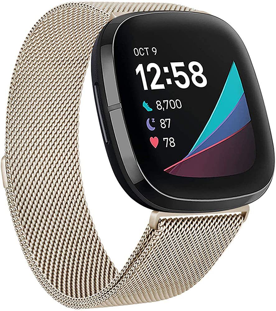 Stainless Steel Metal Fitbit Versa Bands Milanese Loop For Fitbit Sense