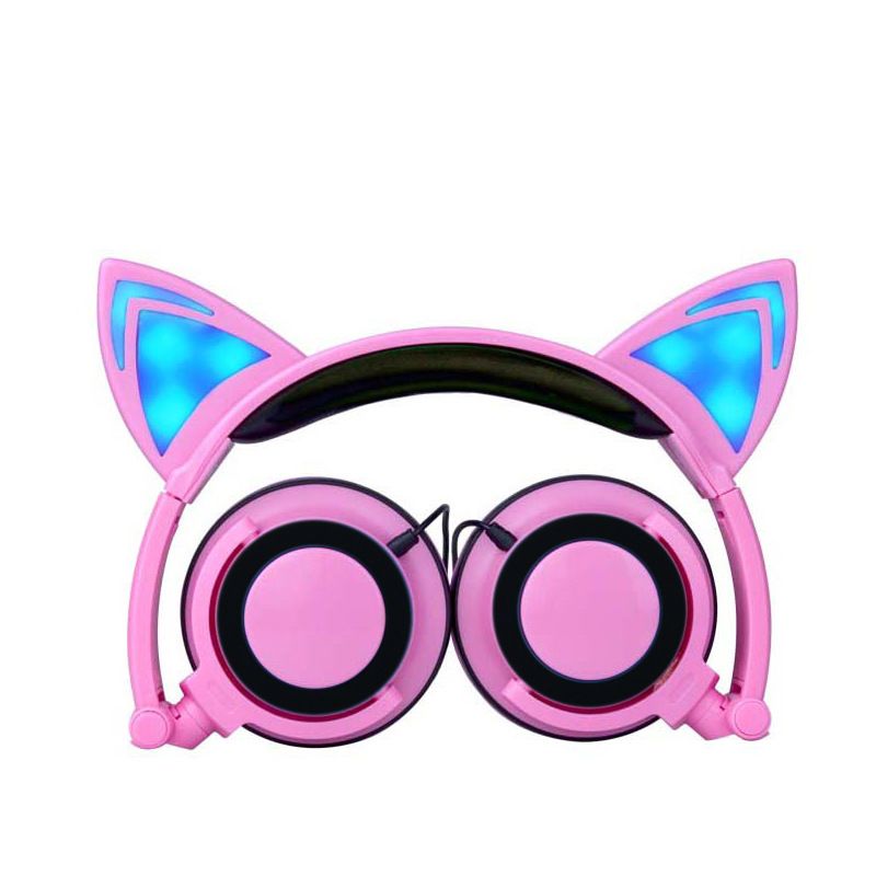 Cat Headband Wired Headphones Led Glowing