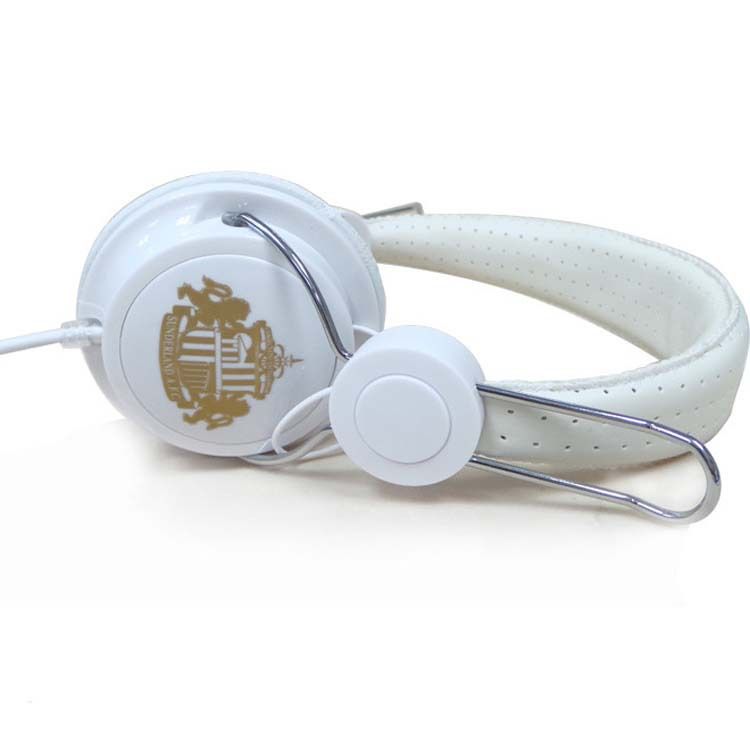White PU Computer Game Headset Music Headset