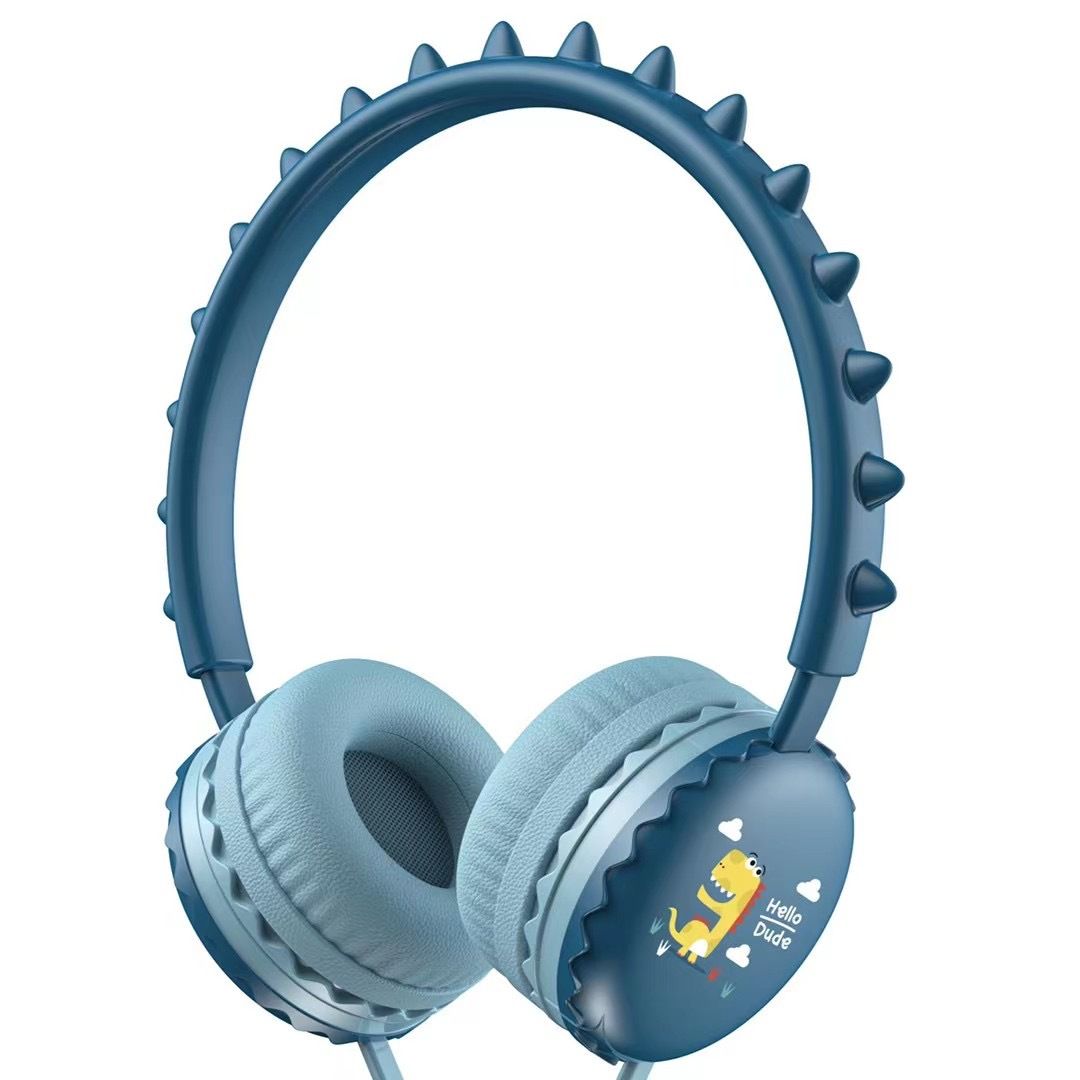 Cute Headphone Dinosaur Children Cotton Headphone Wired Kids Headsets