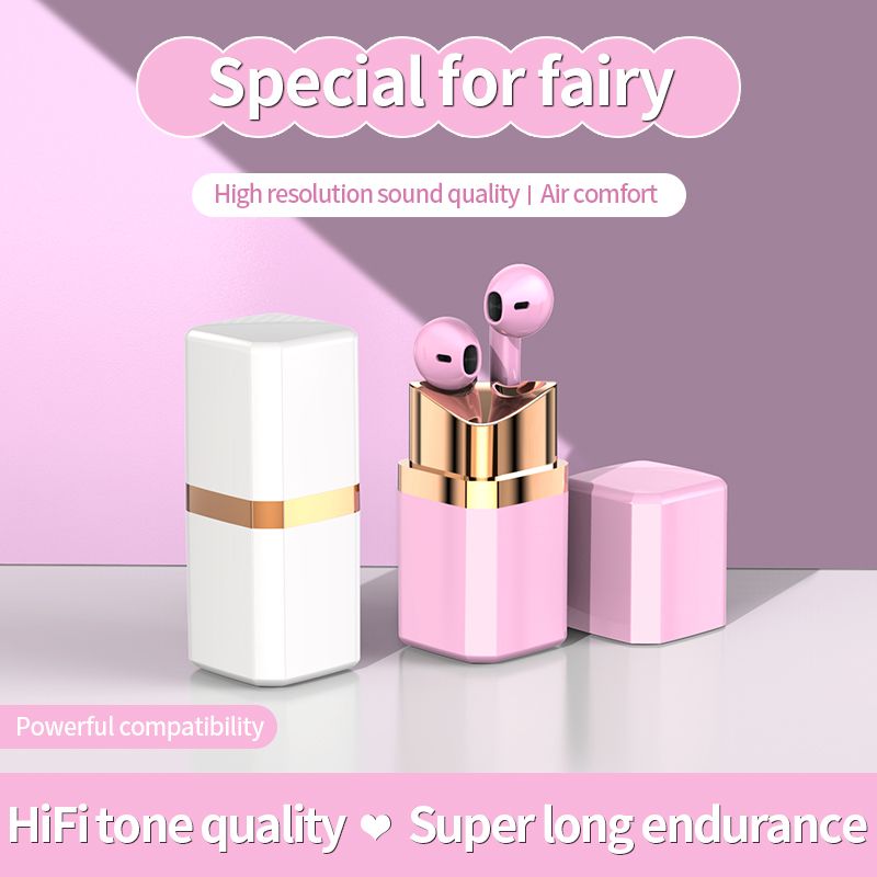 Lipstick Earphone Bluetooth 5.0 Wireless Headphones