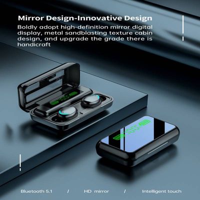 TWS Bluetooth Earphones Wireless  LED Mirror Digital Display Earphones