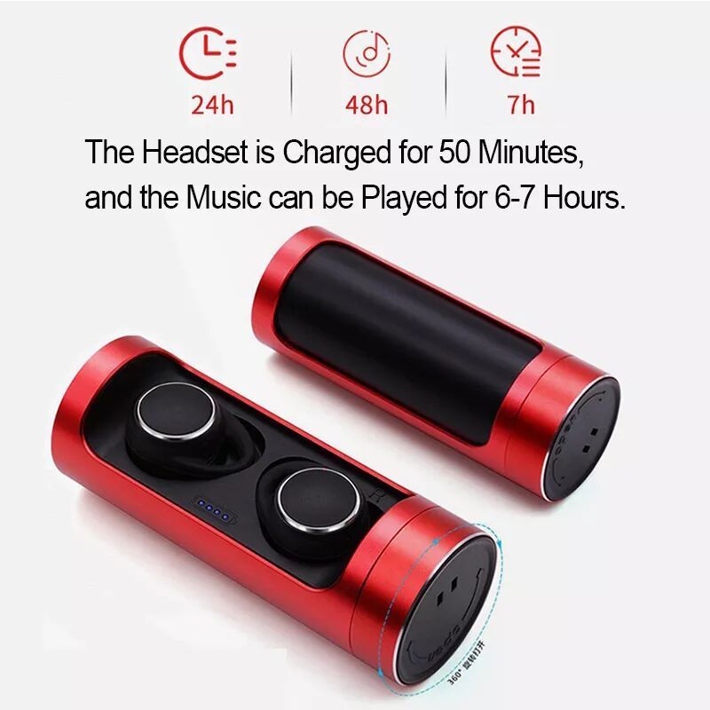 TWS Bluetooth 5.0 Earphones  Waterproof Earbuds Headsets With Microphone