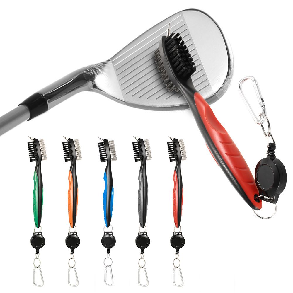 Golf Cleaning Brush For Club With Carabiner Groove Sharpener Cleaner