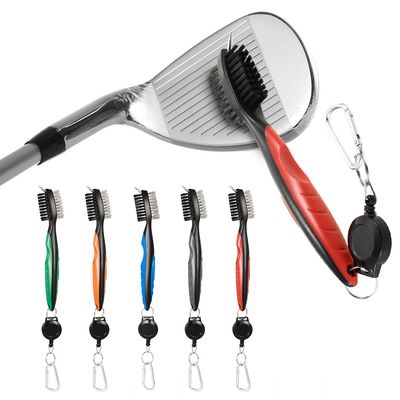 Golf Cleaning Brush For Club With Carabiner Groove Sharpener Cleaner