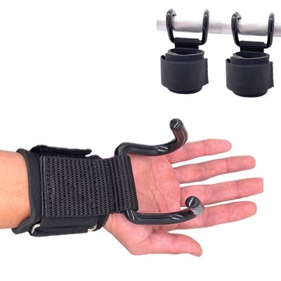 1 Pair Weight Lifting Grip Hooks Fitness Wrist Straps