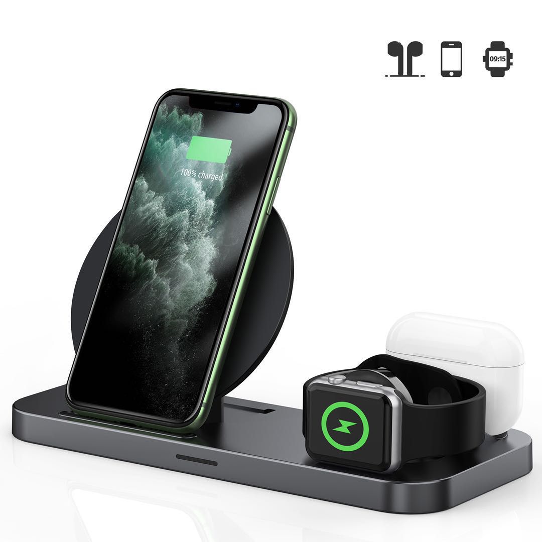 Charger StandWireless Station Dock Support Fast Charging Three-in-one