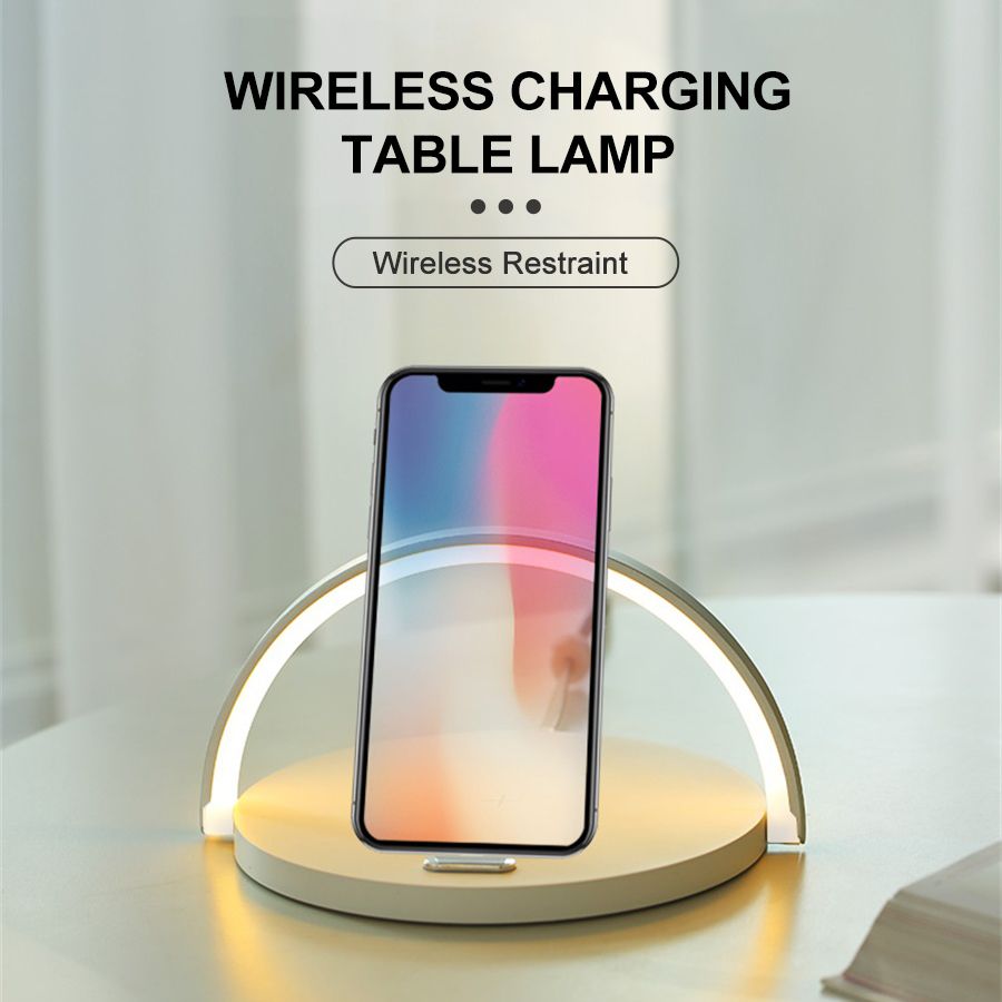 Fast Wireless Charger Table Lamp Mobile Phone Charging Holder Night Light