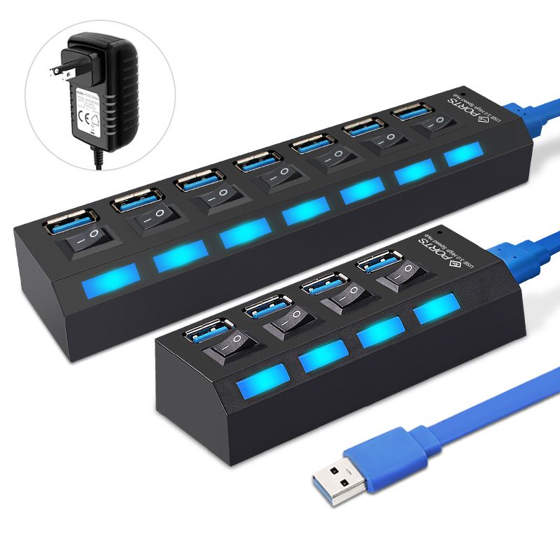 Multi USB Hub 3 0 USB 3.0 Hub USB Splitter With Power Adapter