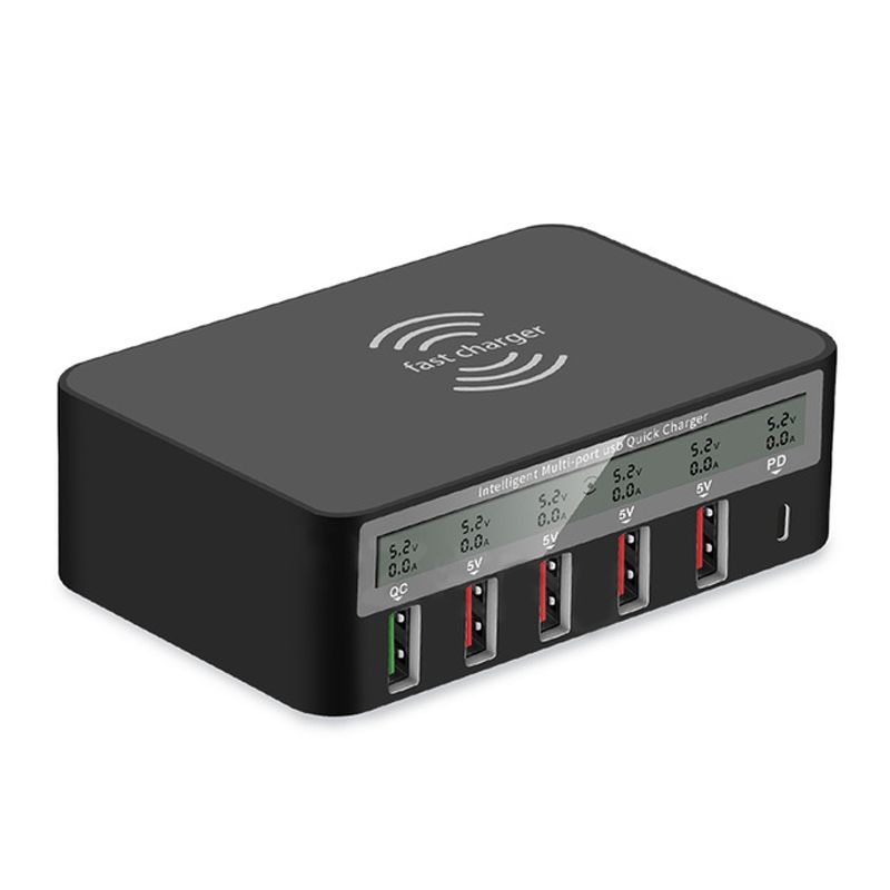 40W 6 Ports USB Fast Charger Wireless Charger