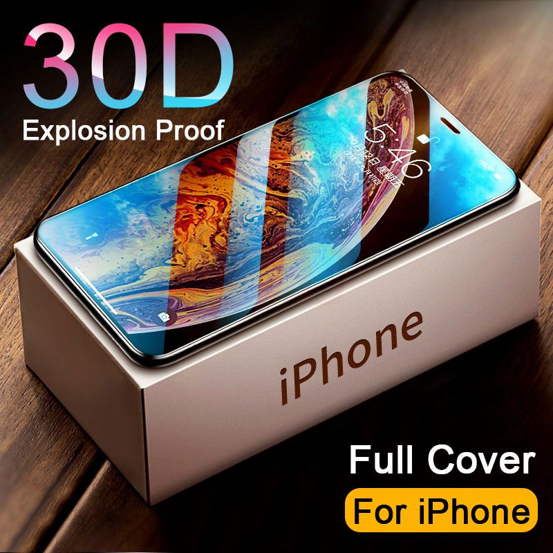 30D Full Coverage Tempered Glass On For Iphone