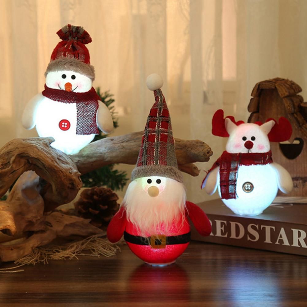 Pretty Luminous Elk Toy Scene Layout Home Decoration