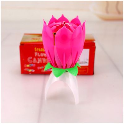 Creative Lotus Music Candles for Birthday Cake Decoration