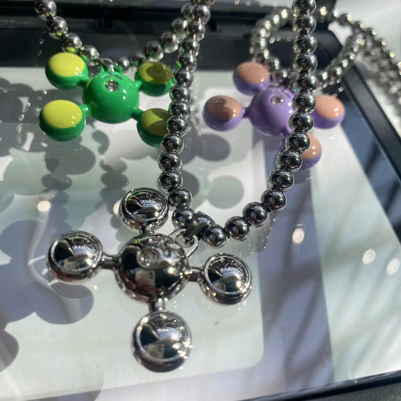 Fashion Four-corner Ball Pendant Necklace Personality Hip Hop Trend Niche Necklace Fine Jewelry Gifts for Men and Women