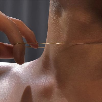 Collier chaîne serpent vintage en acier inoxydable couleur or pour femmes, chaîne de clavicule tendance pour hommes, accessoires de bijoux de fête