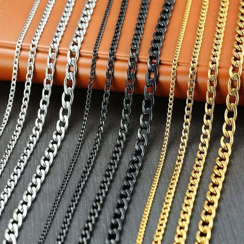 Collier ras du cou Vnox pour homme, chaîne cubaine en acier inoxydable, couleur or noir, bijoux cadeaux pour lui