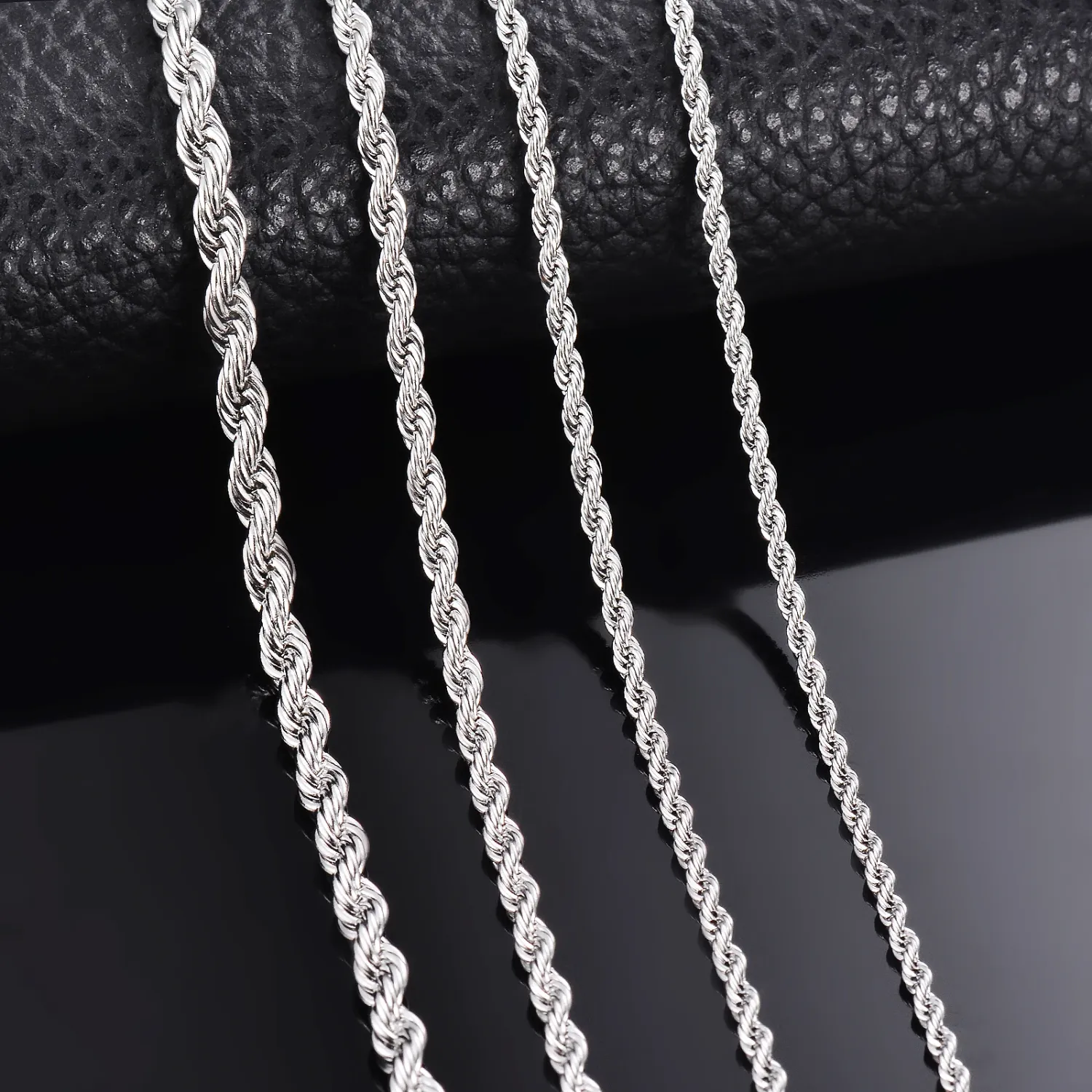 1 pièce en argent sterling 925 largeur 2 mm/3 mm/4 mm chaîne collier/bracelet pour hommes femmes homme mode chaîne collier