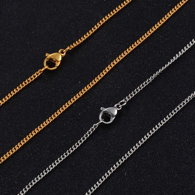 Collier de base fin en acier inoxydable de 1.2 de largeur, diverses chaînes fondamentales assorties pour femmes et hommes, couleur or/argent comme galettes cadeaux