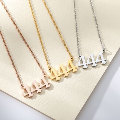 444 666 777 collier numéro d&#39;ange diable ange 999 222 111 collier pour femmes Collares chaîne en acier inoxydable bijoux minimalistes
