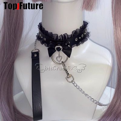 Collier court gothique punk pour femme, tour de cou pour fille, tour de cou ange, cosplay de femme de chambre, bijoux Hip Hop, Y2K, Harajuku