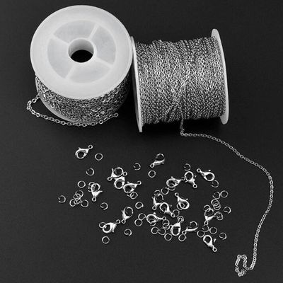 Chaîne à maillons de collier en acier inoxydable, 1.5/2mm, 10 mètres/lot, accessoires artisanaux faits à la main, Bracelet, bricolage pour la fabrication de bijoux
