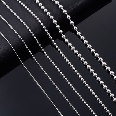 Chaîne de perles rondes sur le cou, collier boule Rolo, accessoires de bijoux en acier inoxydable pour femmes et hommes, ras du cou étanche, couleur argent