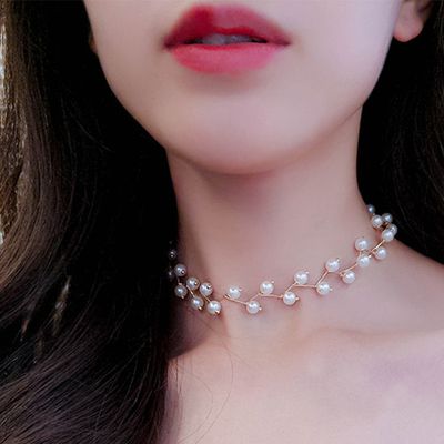 Imitation perle tour de cou fée femmes colliers mode coréenne perle pendentifs collier tendance cou bijoux fête cou décoration
