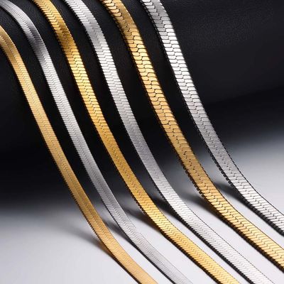 Collier chaîne serpent plate en acier inoxydable, largeur 4mm/5mm/6mm, bijoux pour hommes et femmes, non allergique, 1 pièce