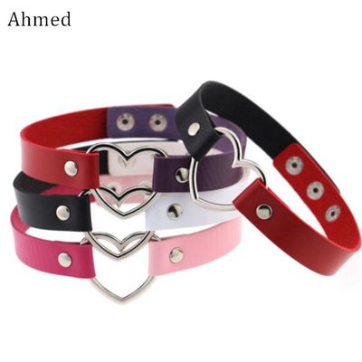 Ahmed mode cuir Collier ras du cou femmes Goth coeur Chocker gothique déclaration Collier 2021 nouveau Punk bijoux Collier femme