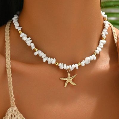 Collier de perles de coquillage naturel à la mode, pendentif en coquillage, bijoux inspirés de l&#39;océan, ras du cou, adapté aux femmes, fête de vacances quotidienne