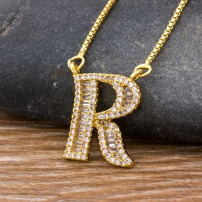 Nidin lumière luxe A-Z 26 lettres collier Zircon pendentif pour femmes initiales nom collier mode fête de mariage bijoux cadeau