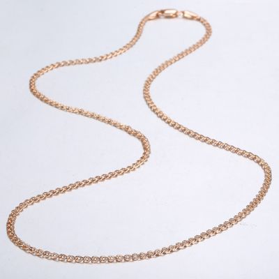 Collier fin de 3mm pour femmes et filles, chaîne à maillons couleur or Rose 585, bijoux pour femmes, cadeaux de saint valentin chauds 50cm 60cm GN462