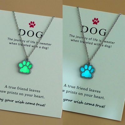 Nouveau collier lumineux amoureux des chiens chat chien patte collier brillent dans la nuit sombre cadeau lumineux pour les amis