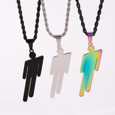 Collier tête inclinée créatif, Style de rue Hip-hop à la mode, pendentif Unique en acier inoxydable, accessoires de chaîne de verrouillage unisexe