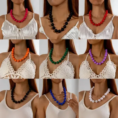 Collier bohémien en perles rondes colorées pour femmes, mode Banquet, géométrique réglable, vacances, bijoux à la mode, cadeaux de fête
