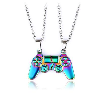 2 pièces/ensemble collier de Couple d&#39;amitié aimant contrôleur de jeu Hip Hop Couple BFF meilleurs amis colliers assortis pour lui elle