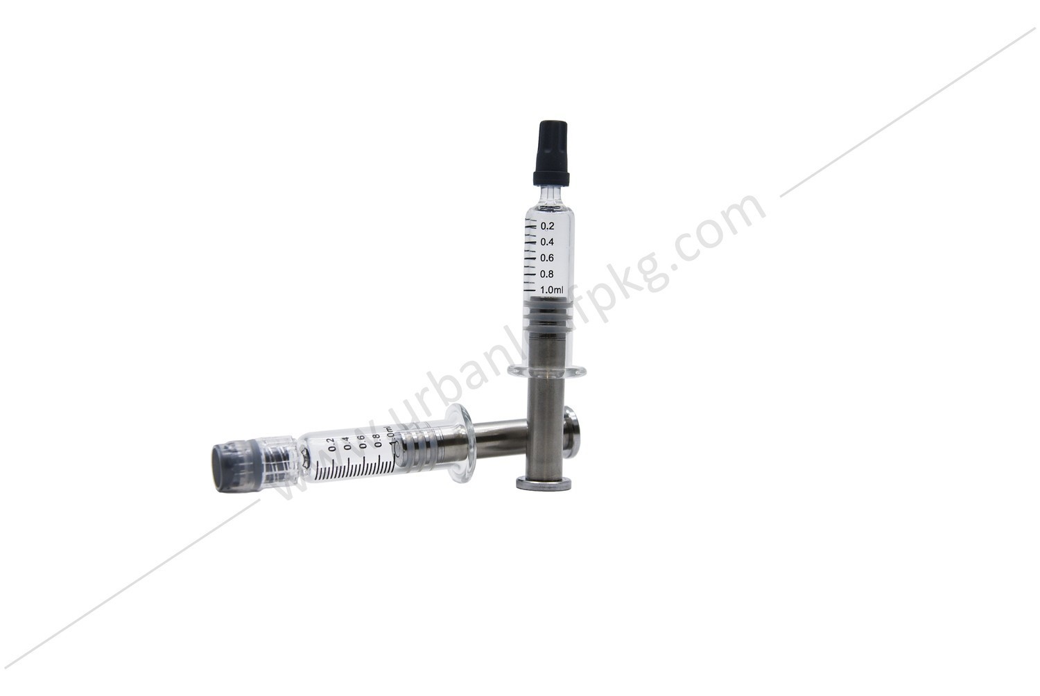 Metallic 1ml Distillate Glass Syringe, Syringe Type: Leur Lock, Metallic Plunger Color: Platinum, Quantity: 1000