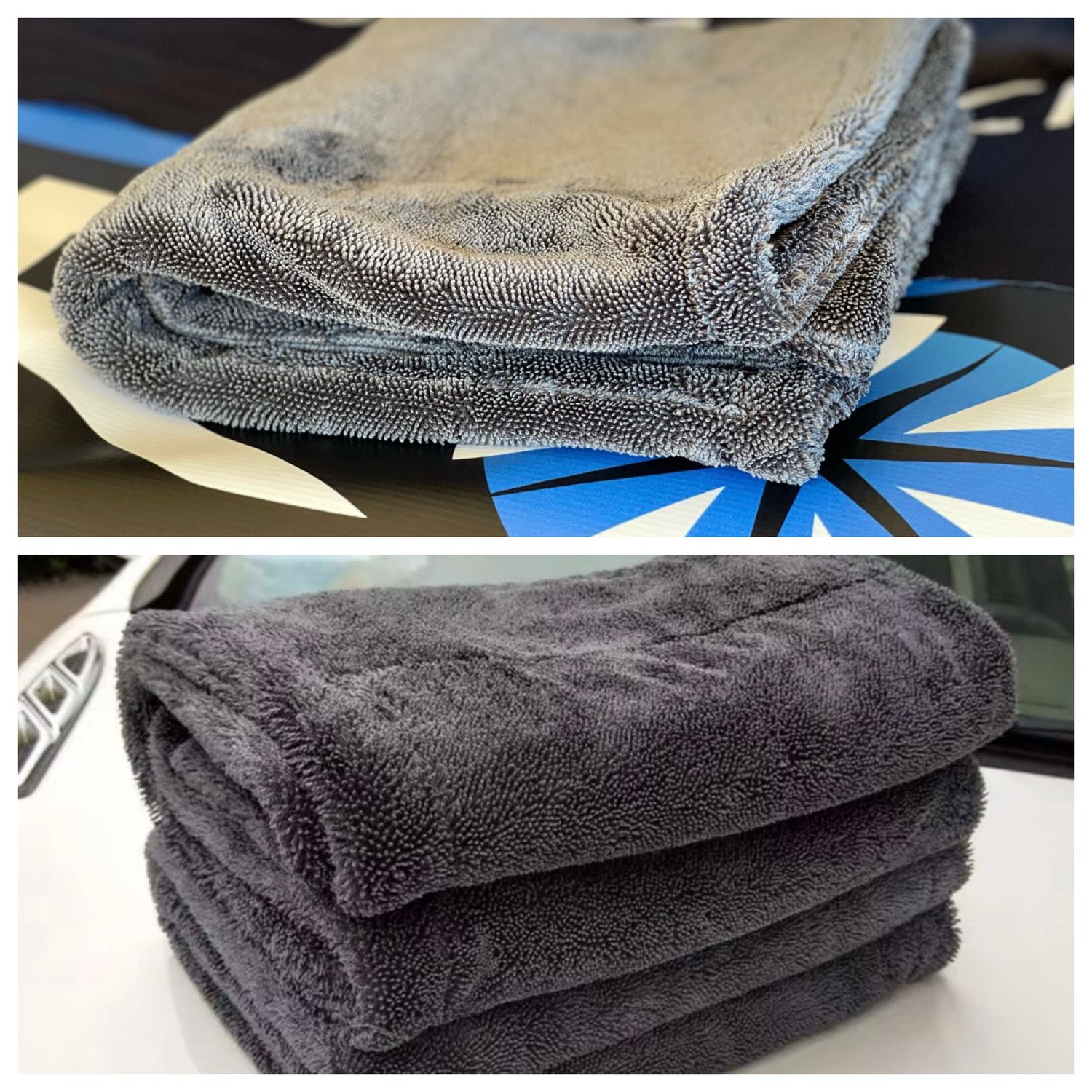 The KRAKEN Twisted Loop Large Drying Towel 1400 GSM 32x20” OR The MINI Kraken Twisted Loop Drying 1400 GSM Towel 15x15”