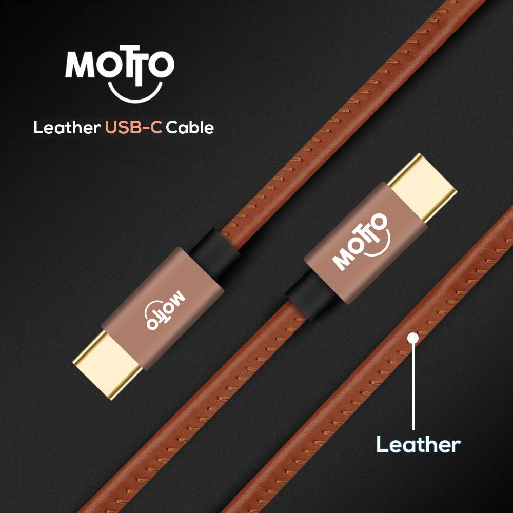 Motto Leather Wrapped Type-C to Type-C Cable