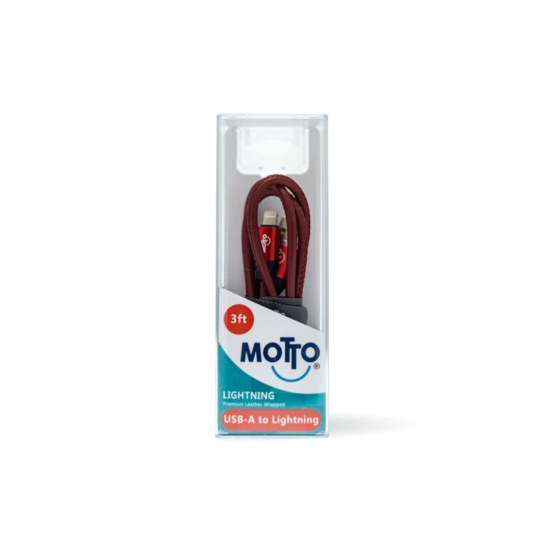Motto USB-A to Lightning Fast Charging Cable (3 ft/10 ft, Leather-Wrapped)