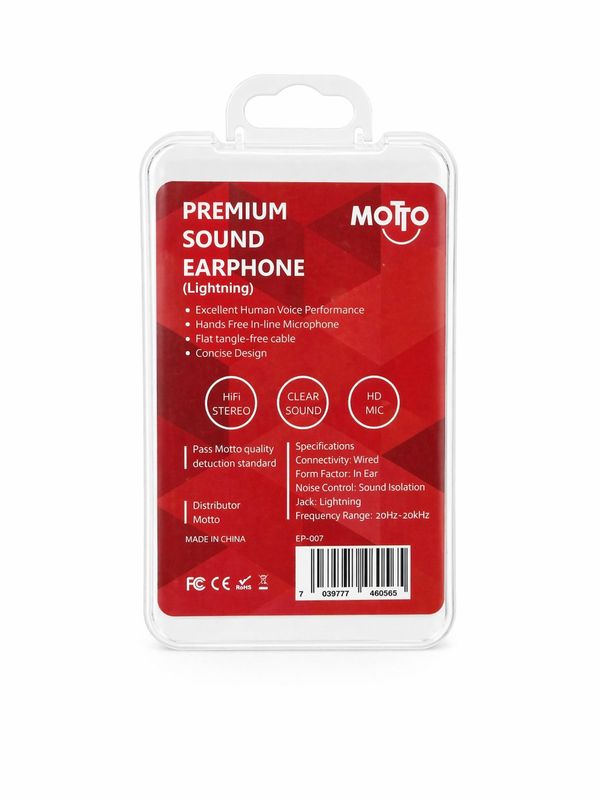 Motto Premium Lightning Wired Earphones