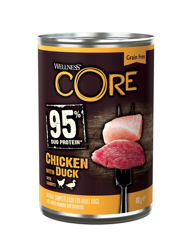 Wellness Core meat - kip/eend - blik 400 gr