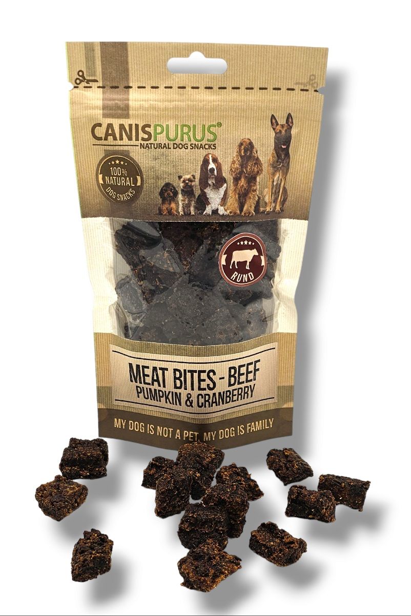 Canis Purus Meat Bites Rund met Pompen &amp; Veenbes - 150 gr