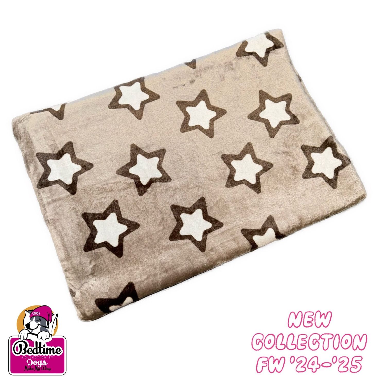 hondenkussen - Sterren beige/bruin