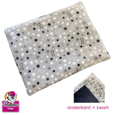 hondenkussen - Zilver mini poten / zwart