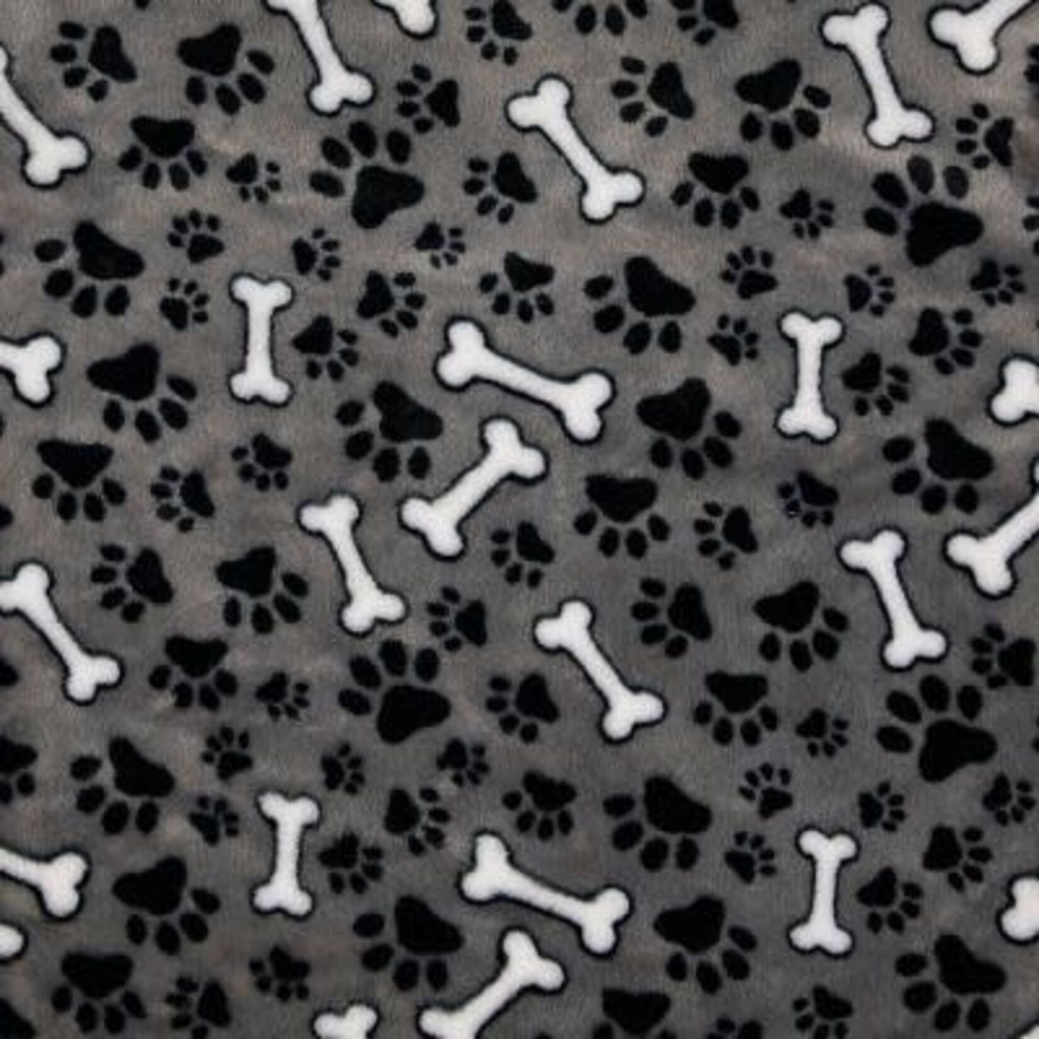 hondendeken - Grijs witte botjes en zwarte pootjes