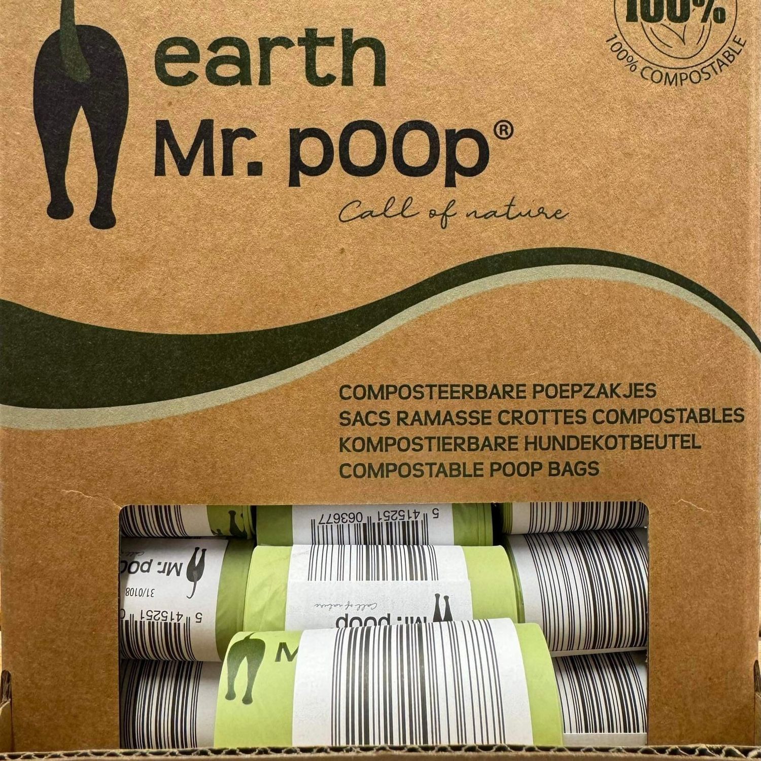 Mr. Poop Earth poepzakjes composteerbaar - 1 rol
