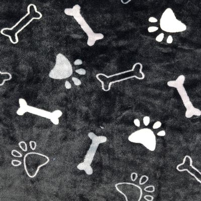 hondenslaapzak - Gitzwart met botjes en pootjes